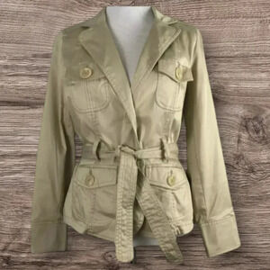 St. John's Bay Womens Long Sleeve Casual Jacket with Belt - Medium